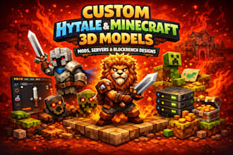 create custom hytale 3d models mc model with texture and animation in blockbench