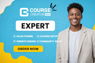 setup course creator 360 course cc360 landing page sales funnel cc360 community
