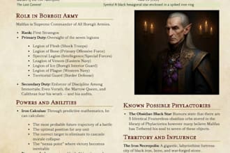 create a dungeon and dragons villain or npc dossier