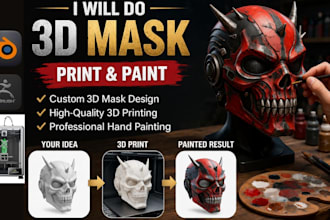 3d print and paint, ship cosplay 3d mask 3d helmet 3d armor model design