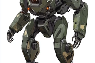 draw anime style mecha robot illustrations