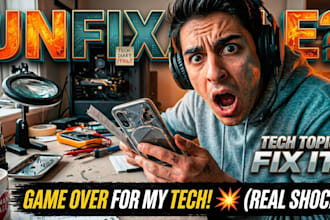 design professional gaming and tech youtube thumbnail