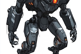 do anime style mecha robot illustrations