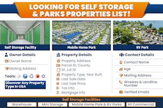 provide self storage and mobile home park leads with skip tracing