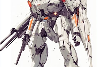 make anime style mecha robot illustrations