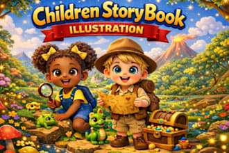 draw whimsical children story book illustrations cover art for kdp amazon