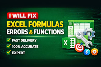 fix excel formulas, errors, and functions