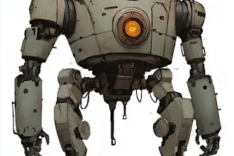 create anime style mecha robot illustrations