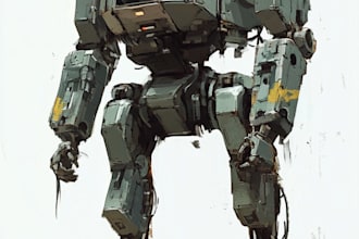 do anime style mecha robot illustrations