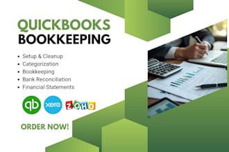 do quickbooks online setup, cleanup, bookkeeping, bank reconciliation