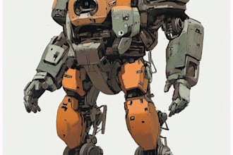 make anime style mecha robot illustrations