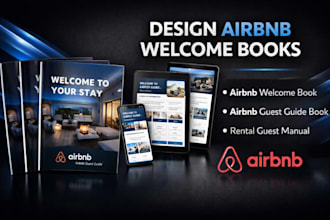 design airbnb welcome book, airbnb guest guide book, welcome airbnb rental guest