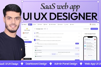 design modern saas UI UX for a web app and dashboard on figma