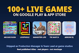 develop 2d 3d unity mobile game, unity 3d game development for android and ios