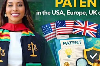 draft and filing your patent in the USA, europe, UK or pct