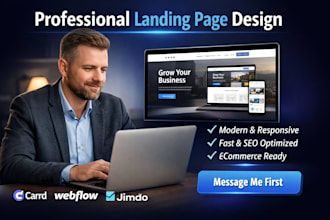 design professional carrd durable webflow jimdo landing page ecommerce website