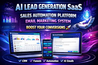 develop saas ai lead generation website, sales automation, email marketing web
