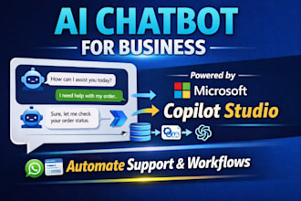 develop business ai chatbot for website and customer support