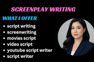 write movie script, screenplay writing or short film script