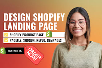 design shopify landing page shopify product page shopify sales page with pagefly