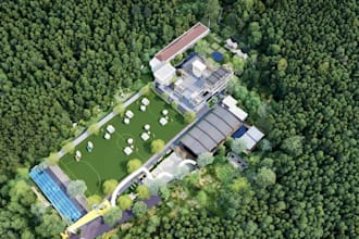 aerial view sport complex,commercial leisure facility,outdoor recreational park