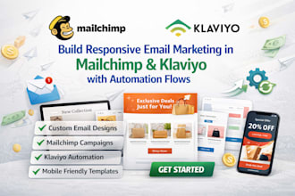 build responsive email marketing in mailchimp and klaviyo with automation flows