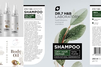 design premium product labels, cosmetic and hair care labels