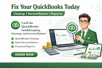 do quickbooks bookkeeping, cleanup, and reconciliation