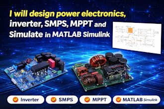 design power electronics inverter smps mppt and simulate  in matlab  simulink