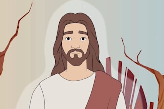 create 2d cartoon character design for your project