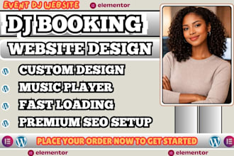 dj website, dj booking website, music website design, dj portfolio website
