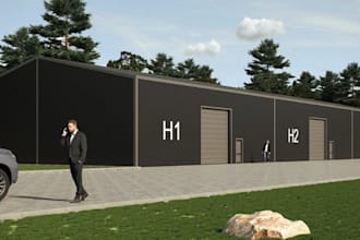 construct warehouse space,industrial exterior layout,3dsite plan view,truck dock