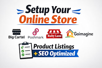 setup big cartel poshmark ruby lane goimagine store optimized product listing
