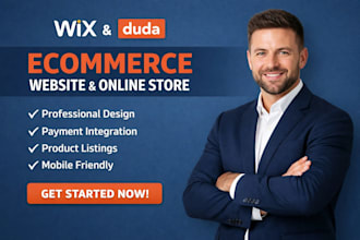 design a professional website using wix duda jimdo pixpa or yola ecommerce store