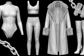 create second life, 3d character, 3d clothing, rigging, 3d garment