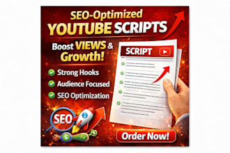write SEO optimized youtube scripts that increase views and retention
