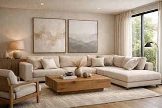 design a modern and functional living room interior