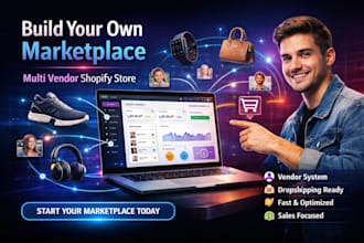 build shopify multi vendor dropshipping ecommerce marketplace website store