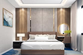 style master bedroom,minimalist bathroom interior,furniture layout,tray ceiling