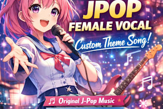 create a vtuber jpop anime theme song with female vocals