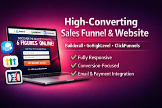 design high converting builderall gohighlevel clickfunnel sales funnel website