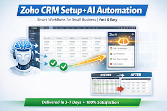 setup zoho CRM with ai automation and workflows for small business