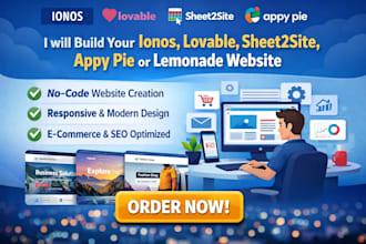 ionos website lovable website sheet2site website appy pie lemonade website