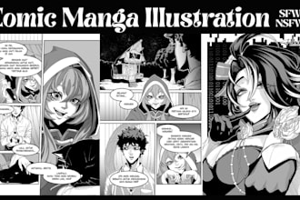 draw nsfw manga illustration comic manga page as manga artist