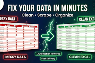clean, organize and extract data from websites into excel or CSV