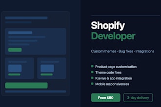 customise your shopify store, fix bugs, and improve your product pages