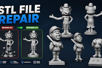 repair stl files, edit, convert and clean scanned stl files for 3d printing