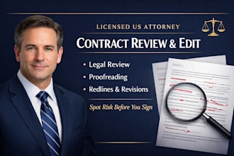 review proofread and edit your legal contract or agreement