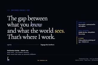 turn your expertise into clear positioning, strategy and compelling copy
