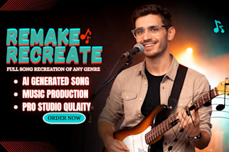 remake any music, recreate ai generated song into high studio quality sounds